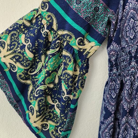 Umgee USA Size Small Peasant Boho Paisley Dress - Picture 4 of 9